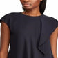 Ralph Lauren Women's Cap Sleeve Georgette Top Navy Size Petite M