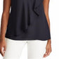 Ralph Lauren Women's Cap Sleeve Georgette Top Navy Size Petite M