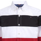 Tommy Hilfiger Big Boy's Philip Colorblocked Stripe Patch Poplin Shirt White Size L