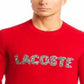 Lacoste Men's Croco Magic Embroidery Wool Blend Sweater Red Size -3/S