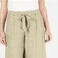 JM Collection Women's Tie Front Textured Capri Pants Light Sand Size -Petite XL