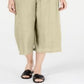 JM Collection Women's Tie Front Textured Capri Pants Light Sand Size -Petite XL
