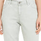 INC International Concepts Women's Frayed-Hem Straight-Leg Ankle Jeans Green Size 14