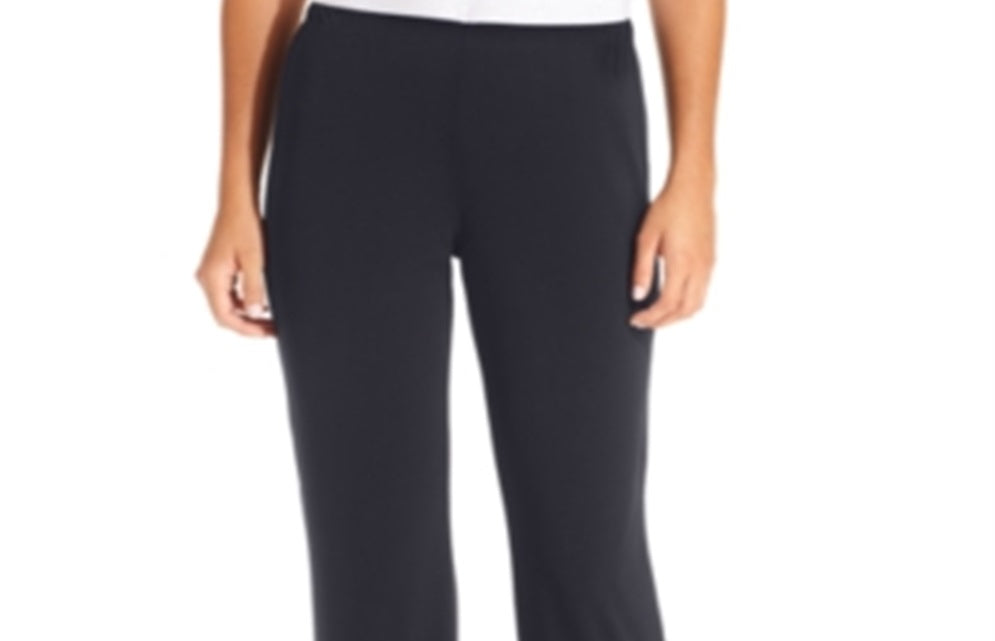 NY Collection Women's Pull on Straight Leg Pants Blue Size 31