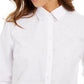 Charter Club Women's Petite Faux-Pearl Button-Front Shirt White Size Petite