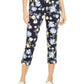 Charter Club Women's Floral Print Tummy Control Capri Pants Blue Size 12