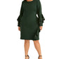 RACHEL Rachel Roy Women's Trendy Plus Size Ruffled Sheath Dress Green Size 14W