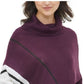 Calvin Klein Women's Striped Poncho Sweater Purple Size S