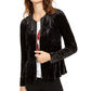 INC International Concepts Women's Crushed Velvet Peplum Jacket Black Size Petite X-Large
