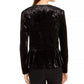 INC International Concepts Women's Crushed Velvet Peplum Jacket Black Size Petite X-Large