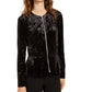 INC International Concepts Women's Crushed Velvet Peplum Jacket Black Size Petite X-Large