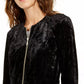 INC International Concepts Women's Crushed Velvet Peplum Jacket Black Size Petite X-Large
