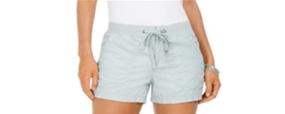 Style & Co Women's Knit Waistband PoPetite Lin Shorts Blue Size Petite S