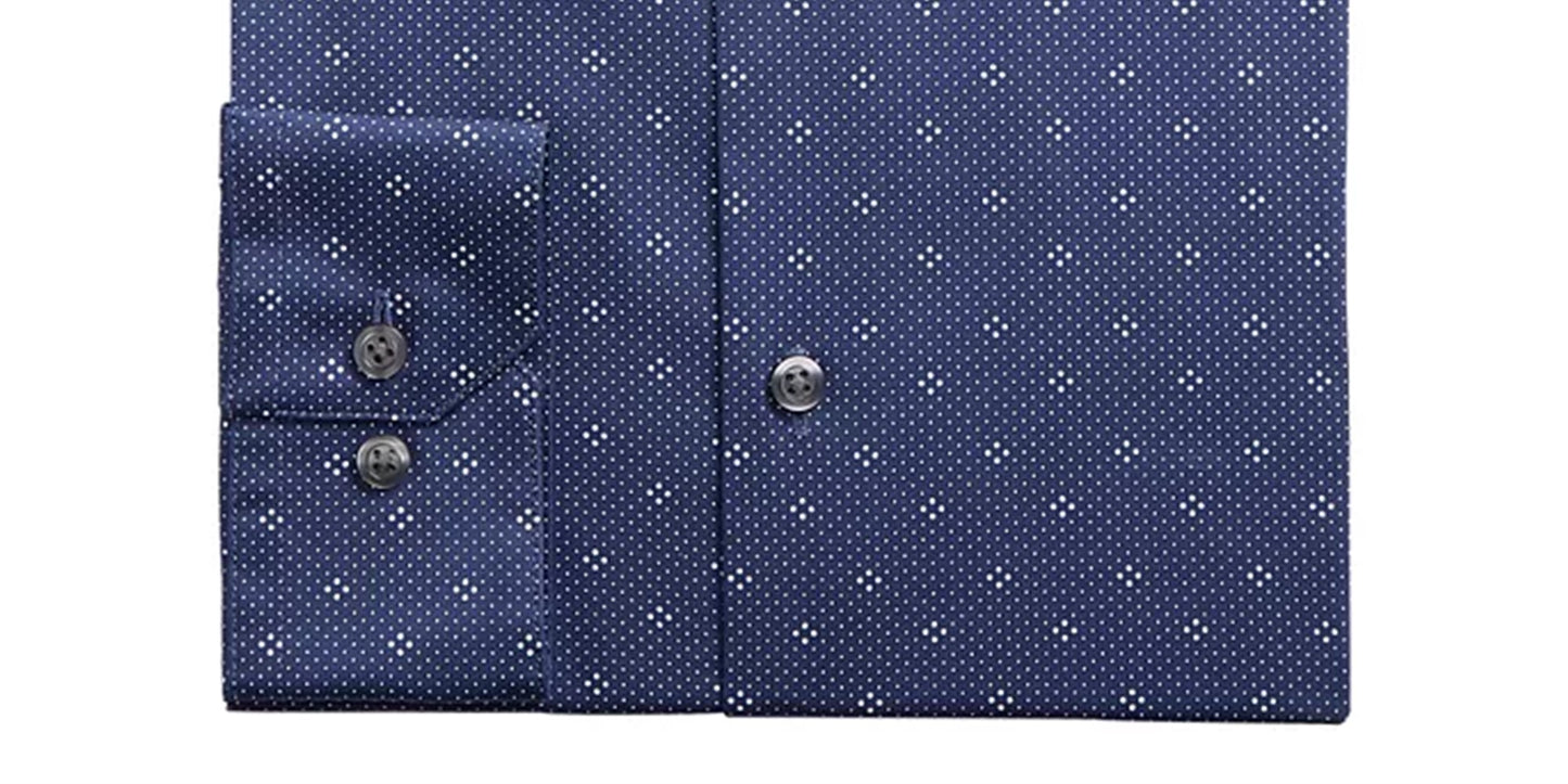 Alfani Men's Slim Fit Performance Stretch Easy Care Dress Shirts Blue Size L 16-16/5