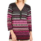 JM Collection Women's Printed Tunic Pink Size Petite Medium