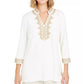 Charter Club Women's 3/4 Sleeve Textured Tunic White Size Petite X-Large