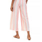 Style & Co Women's Striped Linen Cropped Pants  Pink Size Large
