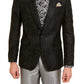 Tallia Orange Men's Slim-Fit Black Textured Tonal Starburst Evening Jacket Black Size 44