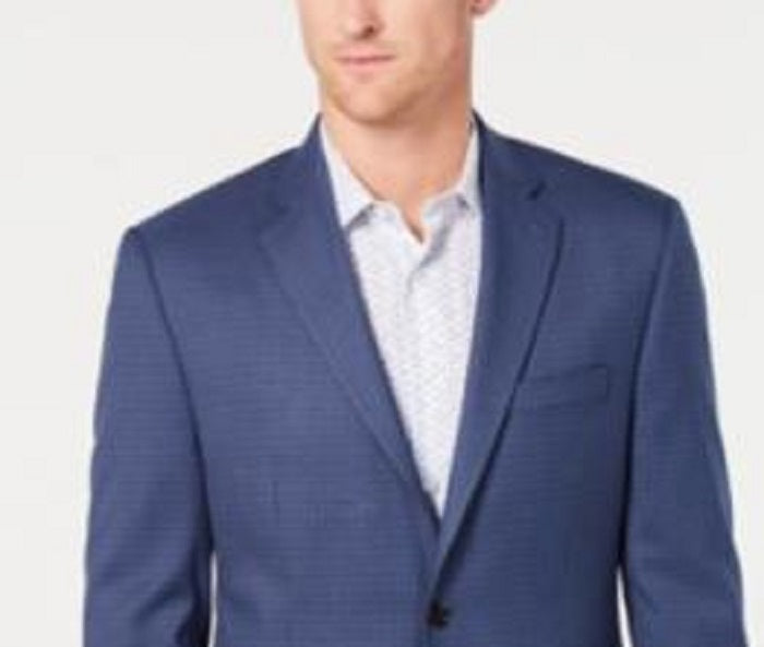 Lauren Ralph Lauren Men's Classic-Fit UltraFlex Stretch Houndstooth Check Sport Coat Blue Size 56