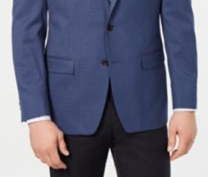 Lauren Ralph Lauren Men's Classic-Fit UltraFlex Stretch Houndstooth Check Sport Coat Blue Size 56