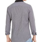 Armani Exchange Men's Slim-Fit Dobby Stripe Contrast Collar Shirt Gray Size Medium