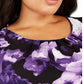 Calvin Klein Women's Plus Size Sleeveless Floral Pleat-Neck Top Black Size 1X