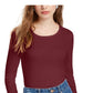 Splendid Women's Long Sleeve Scoop Neck Top Red Size Medium