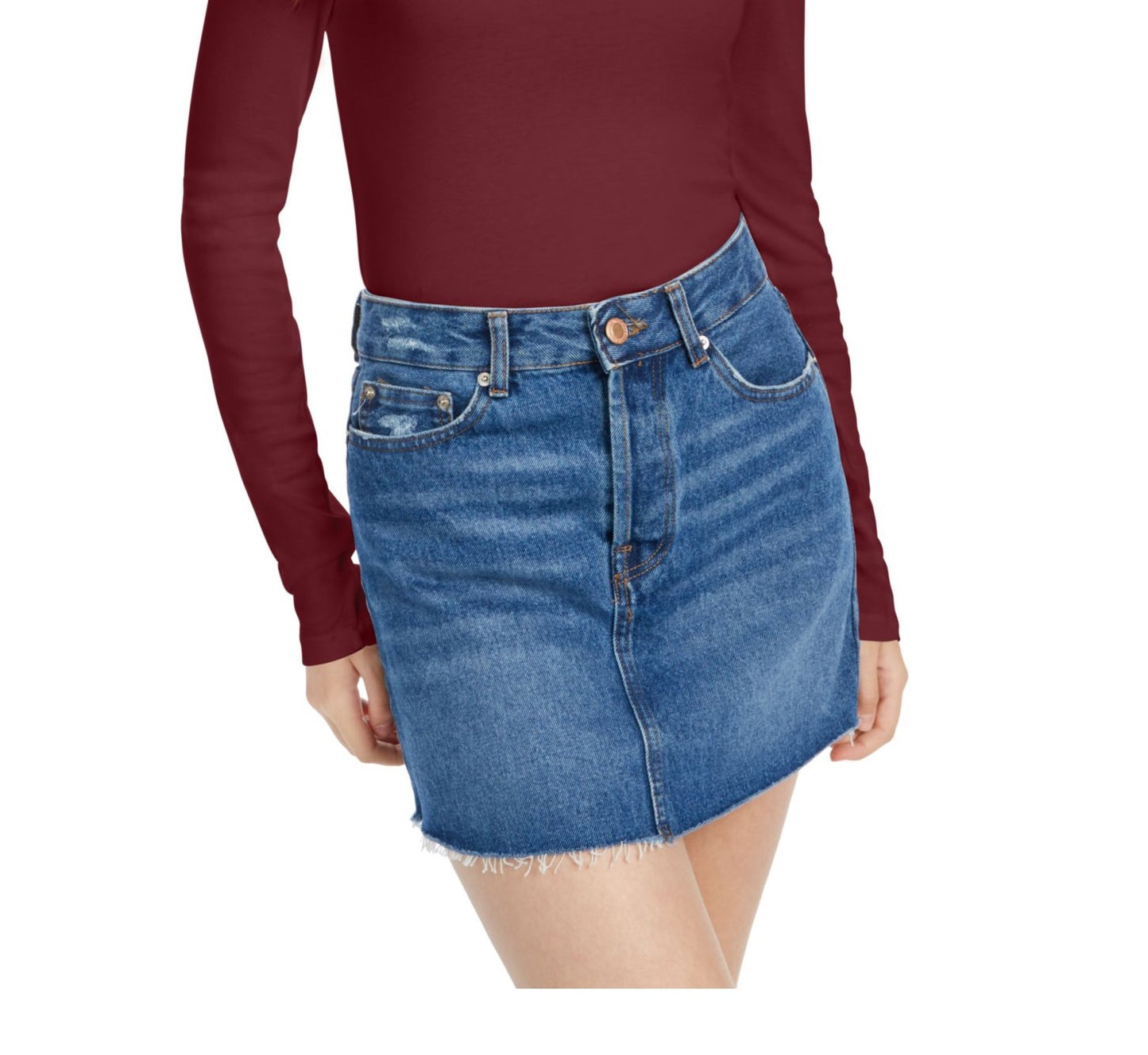 Splendid Women's Long Sleeve Scoop Neck Top Red Size Medium