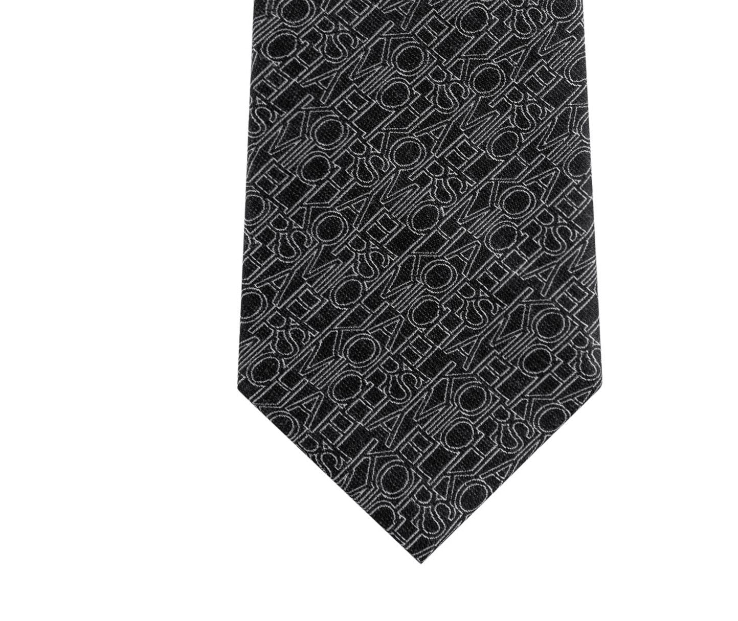 Michael Kors Men's Logo Graphic Slim Neck Tie Black One Size