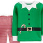 Carter's unisex Kids Sleep Bottoms Print Elf Pajama Set Green Size 18MOS