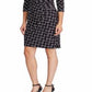 Ralph Lauren Women's Print Jersey Dress Black Size 12 P