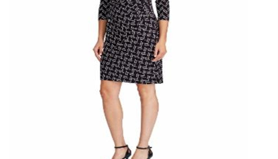 Ralph Lauren Women's Print Jersey Dress Black Size 12 P