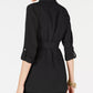 Bar III Women's Shawl Collar Belted Blazer Black Size X-Large
