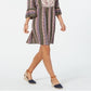 Style & Co Women's Printed Bell Sleeve Dress Green Size Petite L
