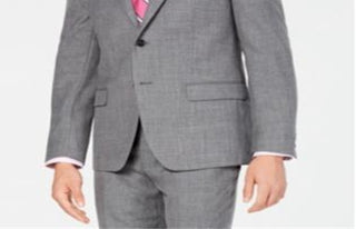 Ralph Lauren Men's Classic Regular Fit UltraFlex Stretch Sharkskin Suit Jacket Gray Size -40 REG