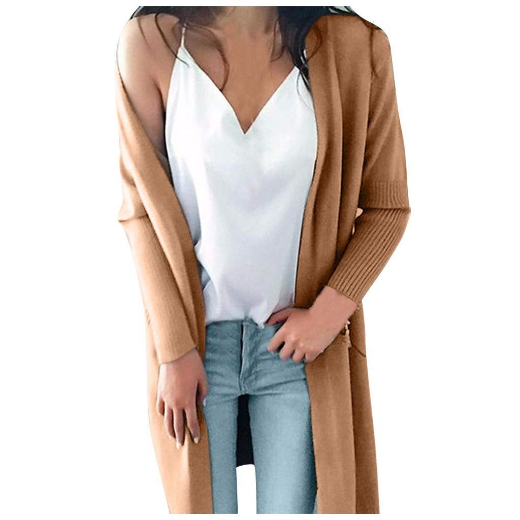 INC International Concepts Women's Pocketed Pocketed Long Sleeve Open Cardigan Sweater Brown Size Small