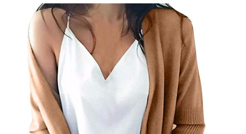 INC International Concepts Women's Pocketed Pocketed Long Sleeve Open Cardigan Sweater Brown Size Small
