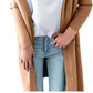INC International Concepts Women's Pocketed Pocketed Long Sleeve Open Cardigan Sweater Brown Size Small
