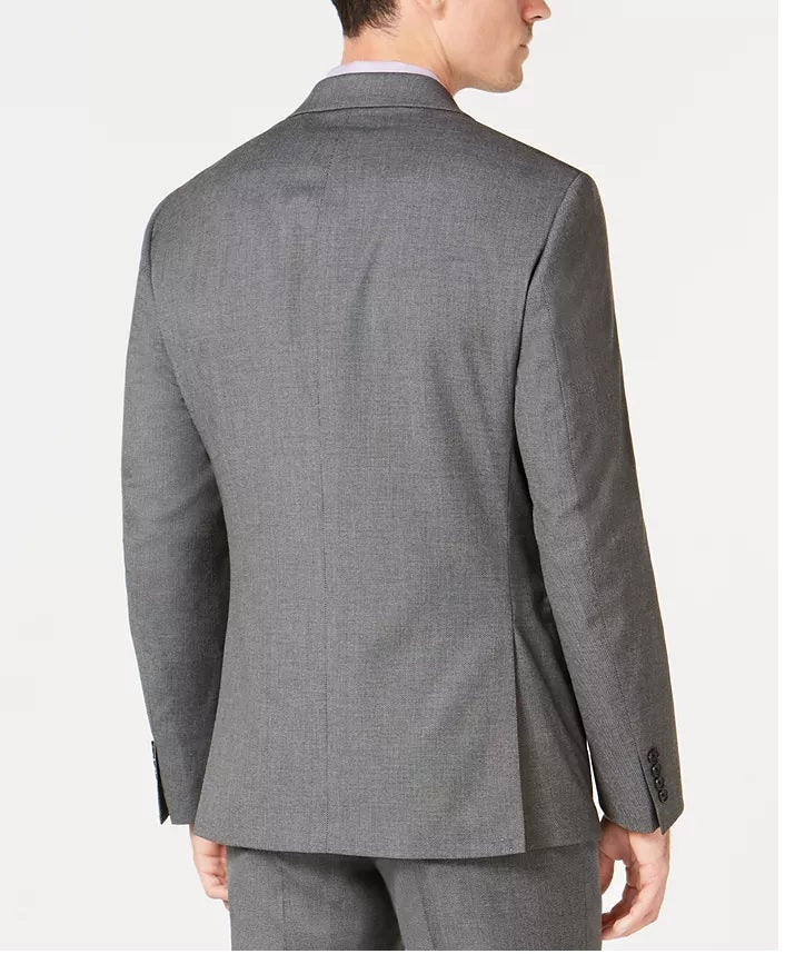 Ryan Seacrest Distinction Men's Ultimate Moves Modern-Fit Stretch Birdseye Suit Jacket Gray Size 38