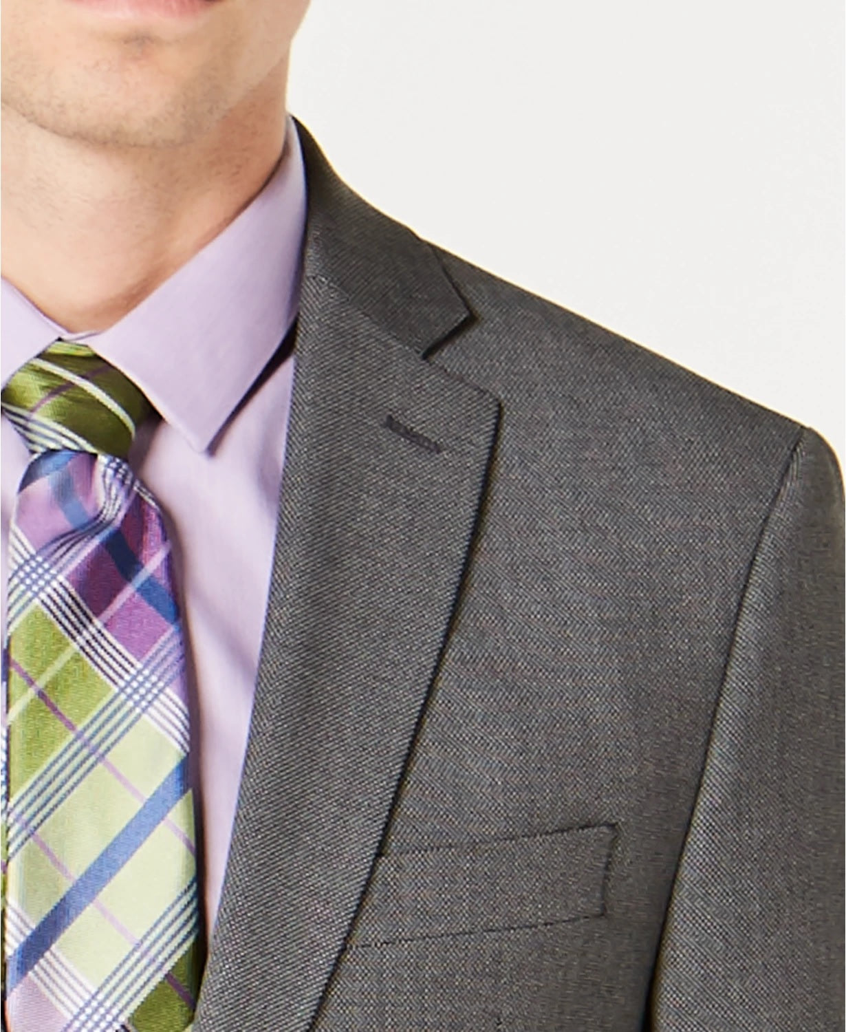 Ryan Seacrest Distinction Men's Ultimate Moves Modern-Fit Stretch Birdseye Suit Jacket Gray Size 38