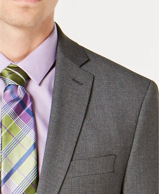 Ryan Seacrest Distinction Men's Ultimate Moves Modern-Fit Stretch Birdseye Suit Jacket Gray Size 38