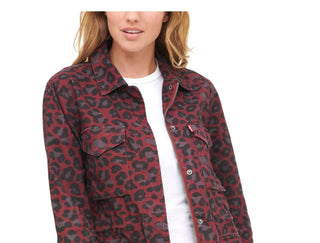 Levi's Women's Leopard Print Jacket Purple Size Medium