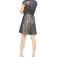 Vince Camuto Women's Fit & Flare Metallic Jacquard Dress Blue Size 14