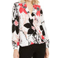 Alfani Women's Printed Surplice Blouse White Size X-Large