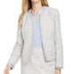 Calvin Klein Women's Open-Front Tweed Jacket Green Size 8