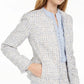 Calvin Klein Women's Open-Front Tweed Jacket Green Size 8