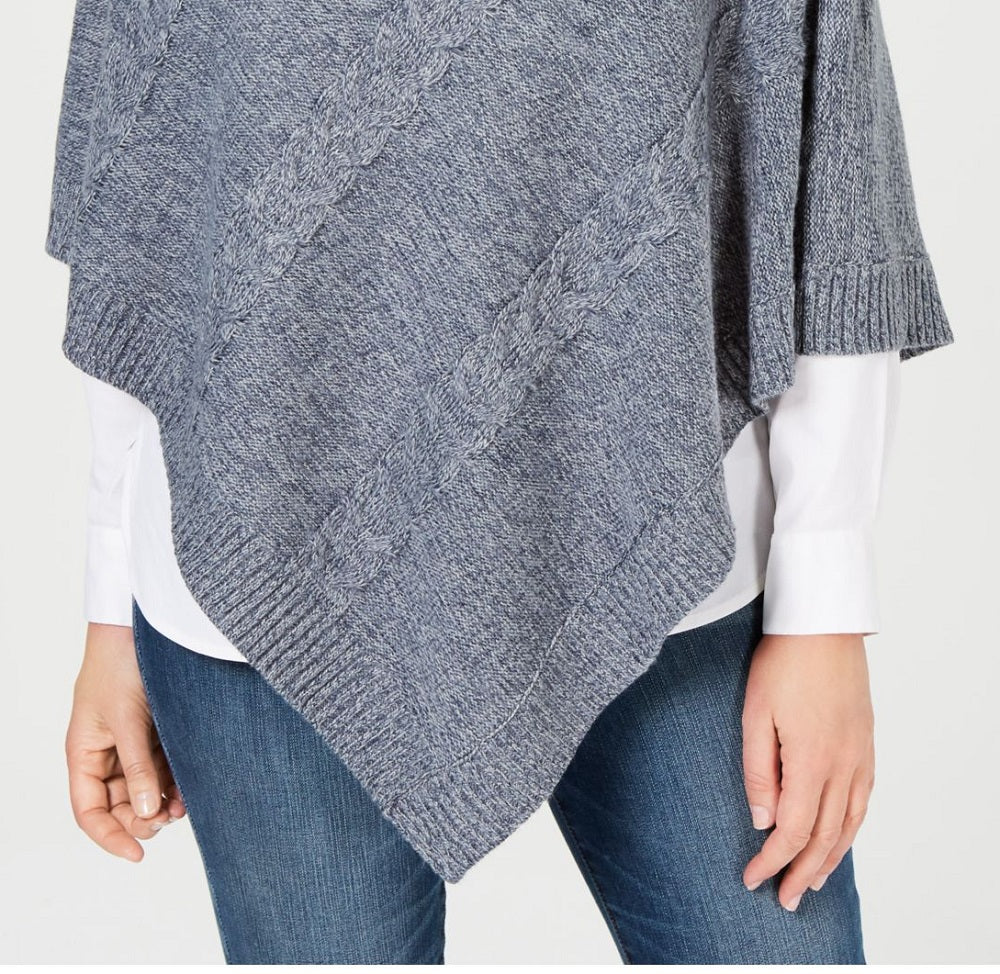 Karen Scott Women's Envelope Poncho Blue Size S/M