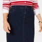 Charter Club Women's Denim Tummy Control Skirt Blue Size 8