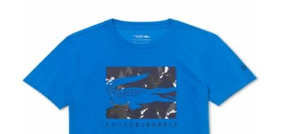 Lacoste Men's Performance Stretch Novak Djokovic Logo Graphic T-Shirt Blue Size XL