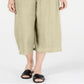 JM Collection Women's Tie Front Textured Capri Pants Sand Light Size Petite L